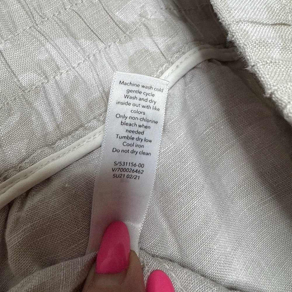 Athleta Women's Cabo Tide Linen Jogger Pants Size 8P 100% Linen Camo Print - Picture 5 of 6